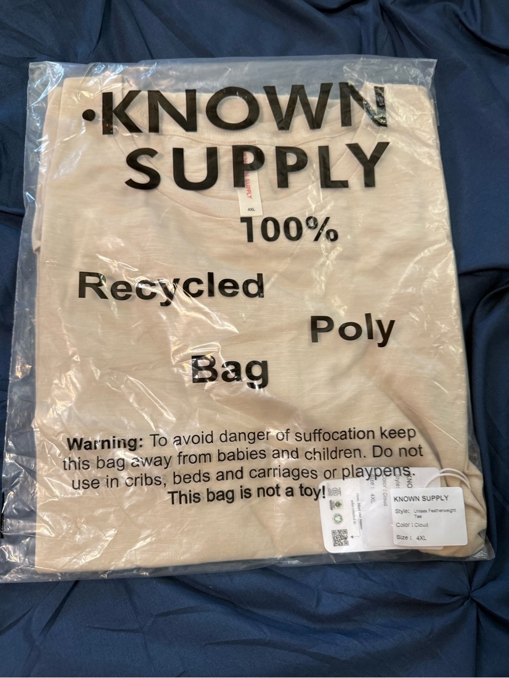 NWT Known Supply Unisex Featherweight Tee - Cloud (Size 4XL)